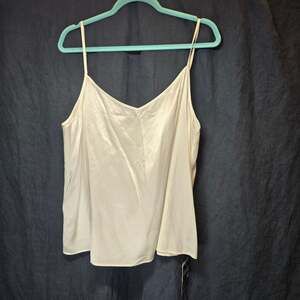 XXL 18 LilySilk 22M 100% Mulberry Silk Luxe Cami Tank Coquette Boho-chic - White